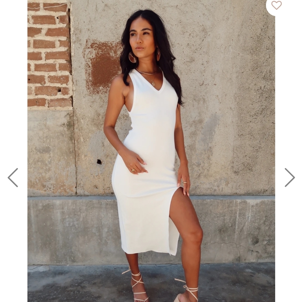 12th Tribe Ribbed White Dress - Picture 4 of 5